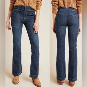Pilcro & The Letterpress Anthropologie High Rise Trouser Bootcut Jeans